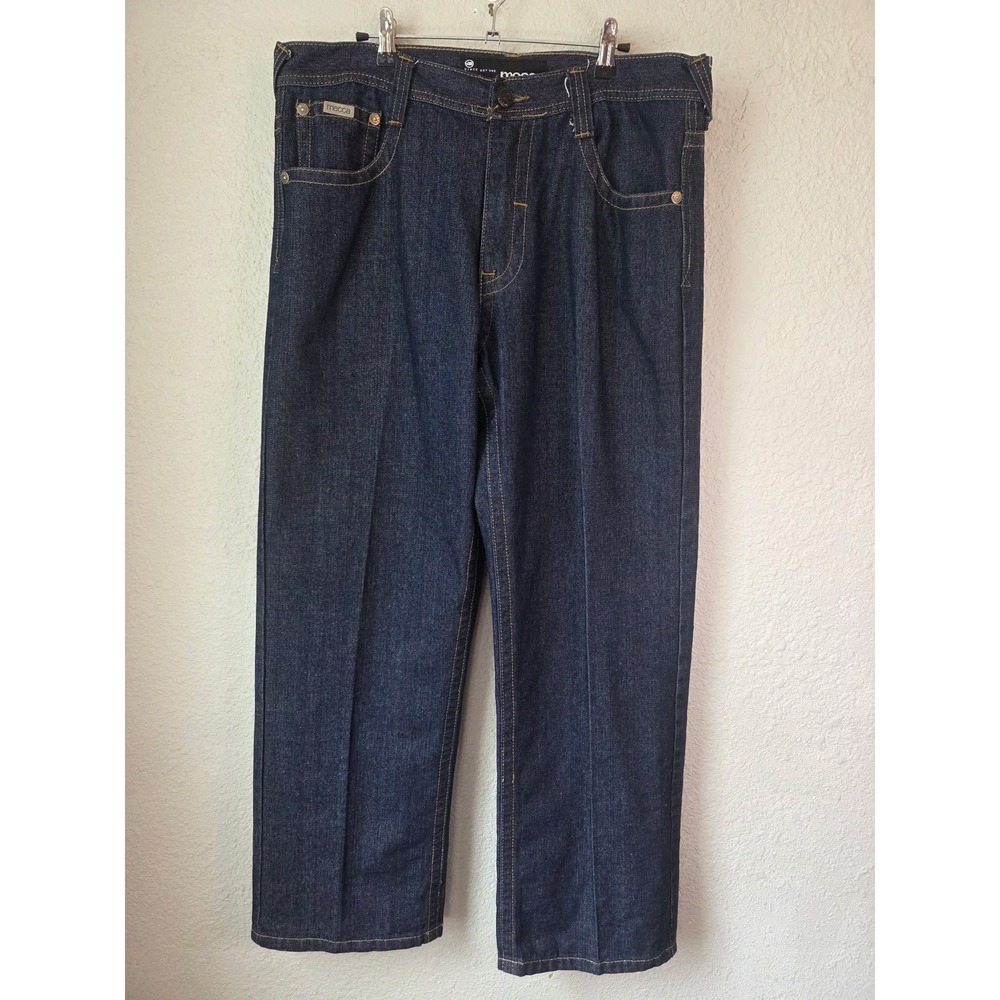 Vintage Mecca USA Mens Baggy Denim‎ Jeans Dark Indigo Blue Y2K Streetwear